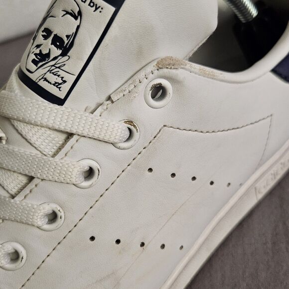 Mens Sz 10 Adidas Stan Smith White Navy Casual Athletic Tennis Shoes Preppy Y2K main image 14
